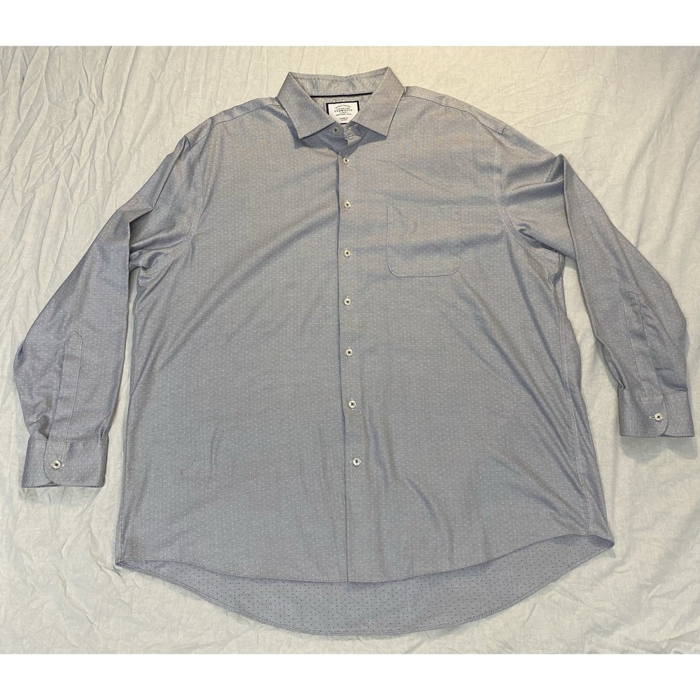 Charles Tyrwhitt London Non Iron Dress Shirt Mens XL Blue Micro Print Cotton